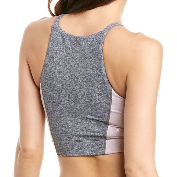 We Over Me Bandier Wip Crop Top Tank Top Colorblock Dark Grey Shale Pink XS - Picture 9 of 10